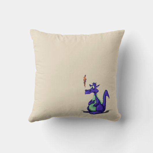 Paarse drakenCartoon Kussen (Achterkant)