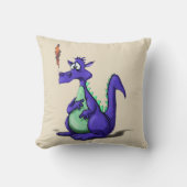 Paarse drakenCartoon Kussen (Voorkant)