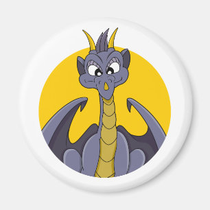 Paarse drakencartoon magneet