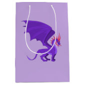 Paarse drakencartoon medium cadeauzakje (Voorkant)