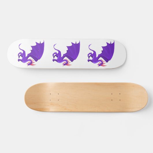 Paarse drakencartoon persoonlijk skateboard (Horizontaal)