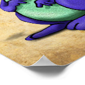 Paarse drakenCartoon Poster (Hoek)