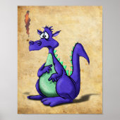 Paarse drakenCartoon Poster (Voorkant)