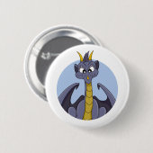 Paarse drakencartoon ronde button 5,7 cm (Voorkant /achterkant)