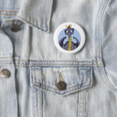 Paarse drakencartoon ronde button 5,7 cm (In situ)