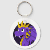 Paarse drakencartoon sleutelhanger (Voorkant)