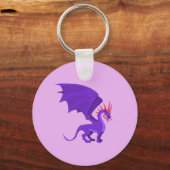 Paarse drakencartoon sleutelhanger (Voorkant)