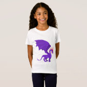 Paarse drakencartoon t-shirt (Voorkant volledig)