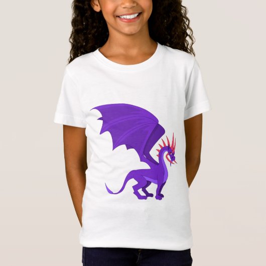 Paarse drakencartoon t-shirt (Voorkant)