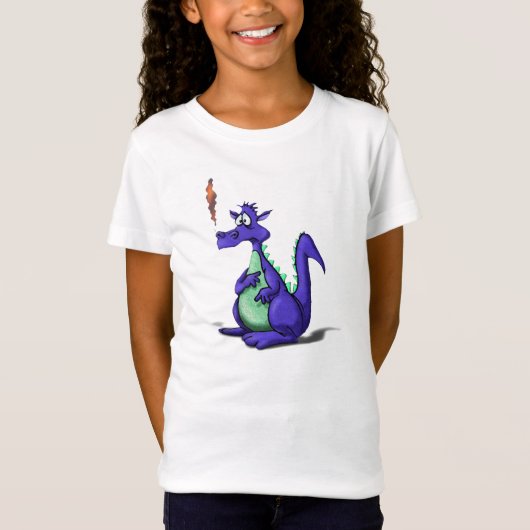 Paarse drakenCartoon T-shirt (Voorkant)