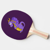Paarse drakencartoon tafeltennisbatje (Zijkant)