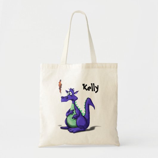 Paarse drakenCartoon Tote Bag (Voorkant)