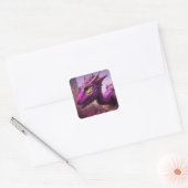 Paarse drakenCartoon Vierkante Sticker (Envelop)