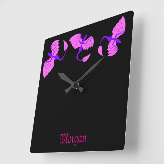 Paarse drakenklok vierkante klok (Hoek)