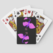 Paarse drakenmonogram speelkaarten (Achterkant)