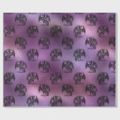 Paarse drakenontwerp cadeaupapier (Vlak)