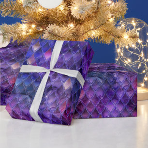Paarse drakenschalen cadeaupapier