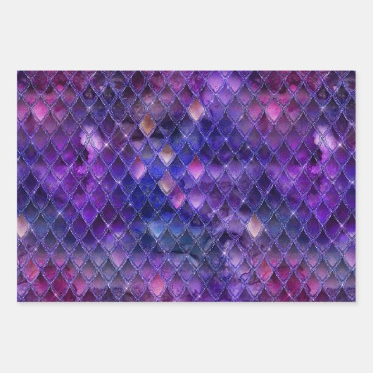 Paarse drakenschalen inpakpapier vel (Voorkant 3)