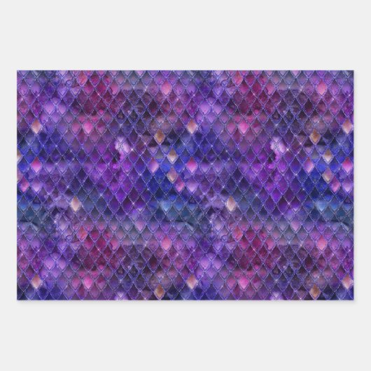 Paarse drakenschalen inpakpapier vel (Voorkant)