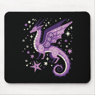 Paarse drakensterren Schattigee fantasy mythische Muismat