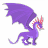 Paarse drakensticker sticker (Voorkant)
