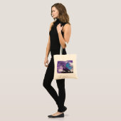 Paarse drakentas tote bag (Voorkant (model))