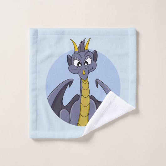 Paarse drakenwasdoek voor cartoons washandje (Wasdoekje)
