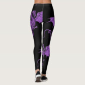 Paarse  drakenzwarte Leggings (Achterkant)