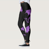 Paarse  drakenzwarte Leggings (Links)
