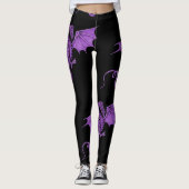 Paarse  drakenzwarte Leggings (Voorkant)