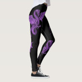 Paarse  drakenzwarte Leggings (Rechts)