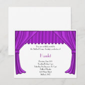 Paarse drama en theateruitnodiging kaart (Voorkant / Achterkant)