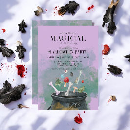 Paarse drankjes en spreuken heksen ketel Halloween Kaart