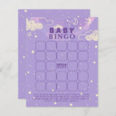 Paarse Dream Baby Bingo Baby shower Game (Voorkant / Achterkant)