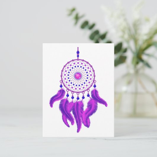 Paarse Dream Catcher Briefkaart (Staand voorkant)