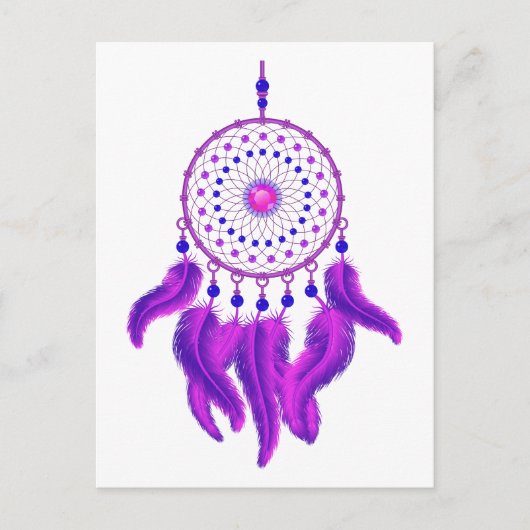 Paarse Dream Catcher Briefkaart (Voorkant)