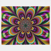 Paarse Dream Fractal Flower Fleece Deken (Voorkant (Horizontaal))