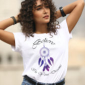 paarse DreamCatcher Geloof in je droom T-shirt