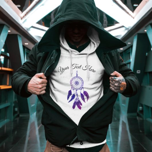 paarse Dreamcatcher met positief citaat Hoodie