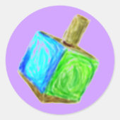 Paarse Dreidel Sticker (Voorkant)