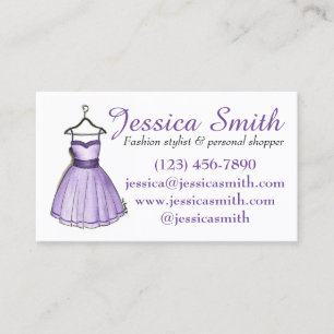 Paarse Dress Boutique Mode Shopper Stylist Visitekaartje