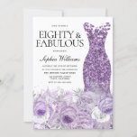 Paarse Dress Floral 80 Fabulous 80th Birthday Kaart<br><div class="desc">Paarse Dress Floral 80th Fabulous 80th Birthday Invitation Zie passend collectie in Niche en Nest Store</div>