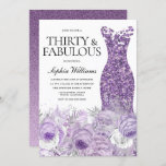 Paarse Dress Floral Derty Fabulous 30th Birthday Kaart<br><div class="desc">Paarse Dress Floral Dertig Fabulous 30th Birthday Invitation Zie overeenkomend collectie in Niche en Nest Store</div>