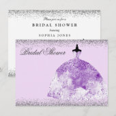 Paarse Dress Glitter-Vrijgezellenfeest Kaart (Voorkant / Achterkant)