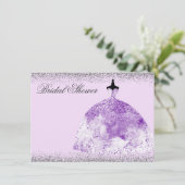 Paarse Dress Glitter-Vrijgezellenfeest Kaart (Staand voorkant)