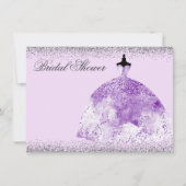 Paarse Dress Glitter-Vrijgezellenfeest Kaart (Voorkant)