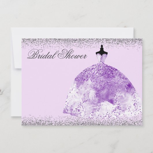Paarse Dress Glitter-Vrijgezellenfeest Kaart (Voorkant)