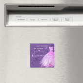 Paarse dress Quinceanera bewaar de datum Ma Magneet (Insitu (Vaatwasser))