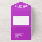 Paarse drie aangepaste foto's 35e verjaardagsfeest all in one uitnodiging (Buitenkant)