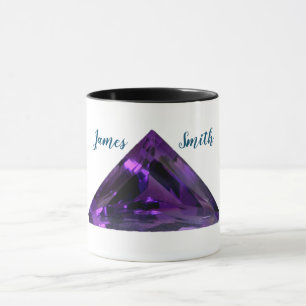 Paarse driehoek Amethyst koffie Mok met Jouw naam